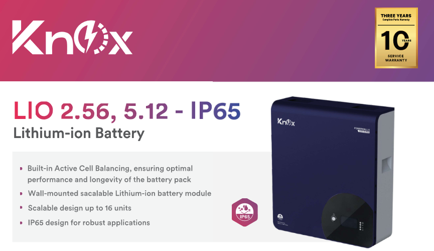 Knox Lio 5.12 IP65 Lithium Ion Battery - Image 3