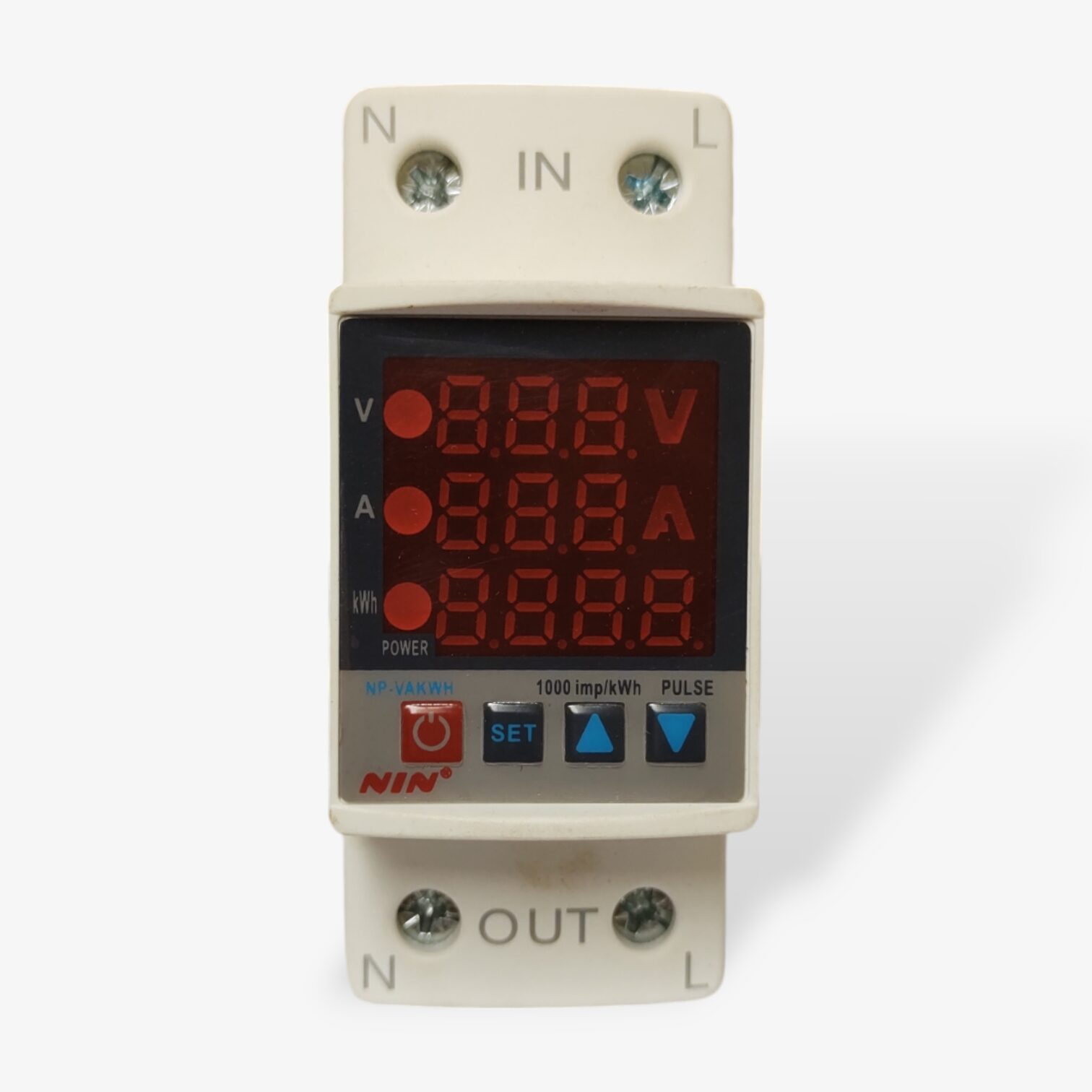 63A NIN Over and Under Voltage Current Protector Relay NP2-VA-KWH